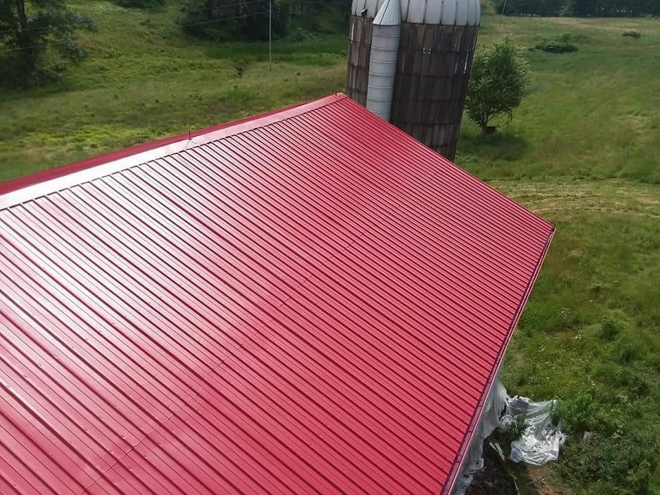 metal roof painted red