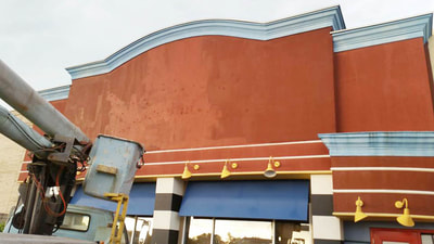 mall signage being repainted