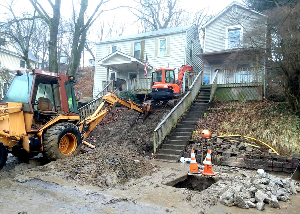 excavating front yard hill