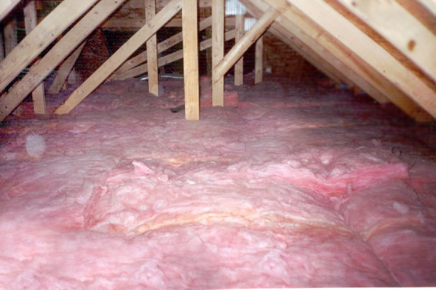 Pink Insulation in attic